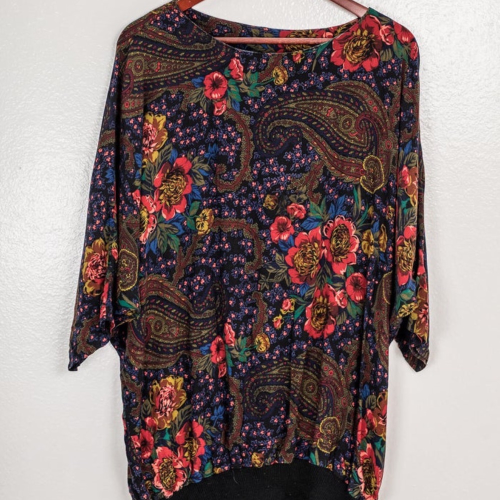Vintage Plus Size Floral Blouse